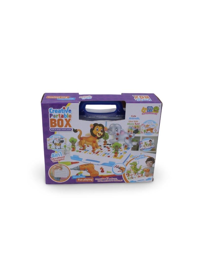 Creative Portable Box Animals Building Block Set – 198 Pcs - Image 1
